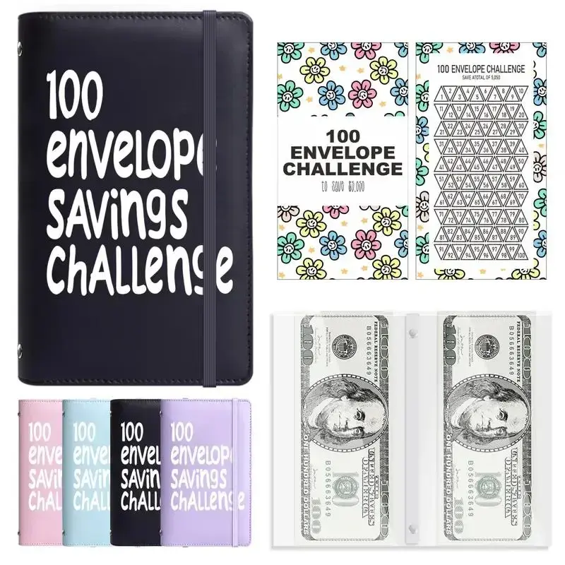 100 Envelope Saving Challenged Binder, Budget Binder, Money Saving Challenge Book, Saving Challenge Notebook, Money Organizer...