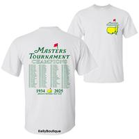 2025 Masters Tournament Augusta National Golf Club 91 Years (1934-2025) Champions Updated Rory McIlroy Unisex Cotton T-shirt ...