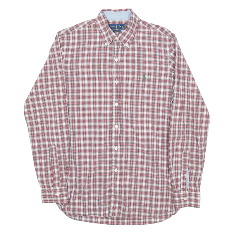 RALPH LAUREN Classic Fit Mens Shirt Red Check Long Sleeve S