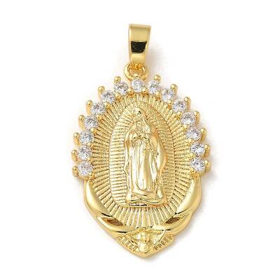 Brass Micro Pave Clear Cubic Zirconia Pendants