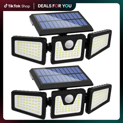 2 Pack LED Motion Sensor Solar Lights Outdoor IP65 Waterproof Security Lamp New, Outdoorfun