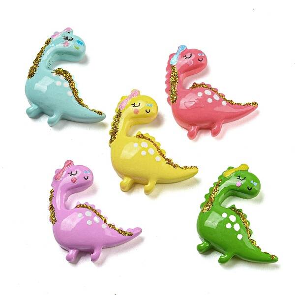 Opaque Resin Decoden Cabochons with Glitter Powder