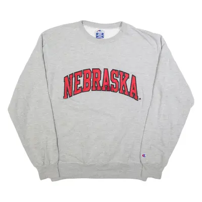 CHAMPION Nebraska Mens Sweatshirt Grey USA L