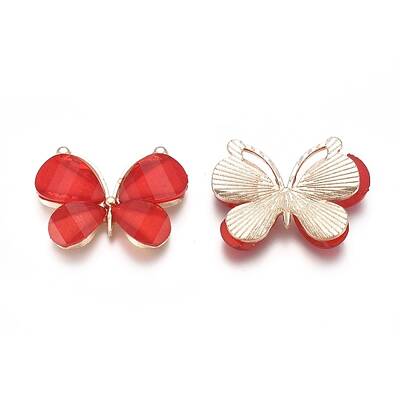 Light Gold Plated Alloy Glass Pendants