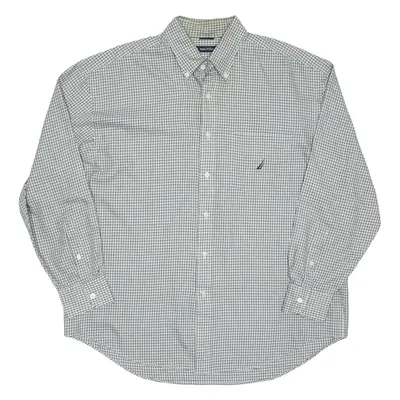 NAUTICA Mens Shirt Grey Check Long Sleeve XL
