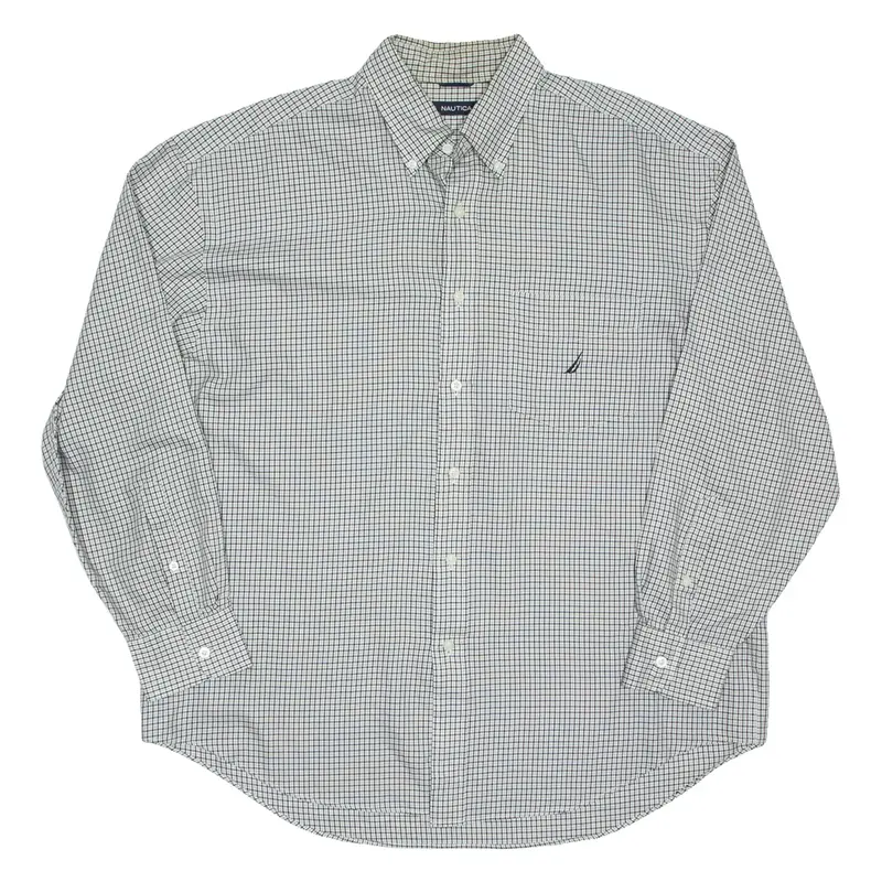 NAUTICA Mens Shirt Grey Check Long Sleeve XL