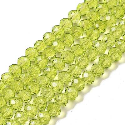 Transparent Baking Paint Glass Beads Strands