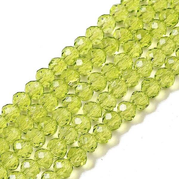 Transparent Baking Paint Glass Beads Strands