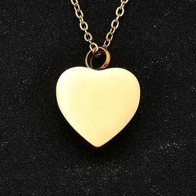 304 Stainless Steel Heart Cinerary Casket Pendant Necklaces