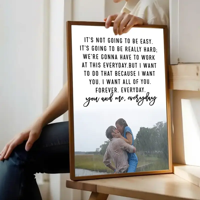 The Notebook Love Quote Poster  You and me, everyday – Romantic Wall Art for Your Home, Perfect for Couples decor (Not Incl...