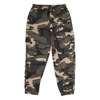 BOOMING FIRE Cuffed Camouflage Cargo Mens Trousers Brown Straight W30 L28