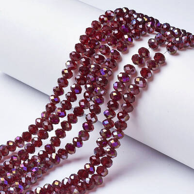 Electroplate Transparent Glass Beads Strands