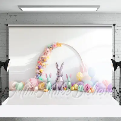 Floral Paper Ball Rabbit Craft Photography Backdrop - Aperturee