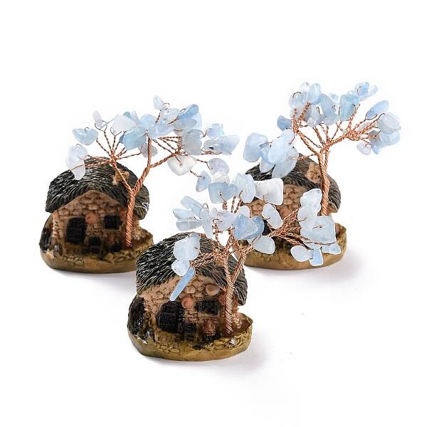 Resin & Natural Aquamarine Model Ornament