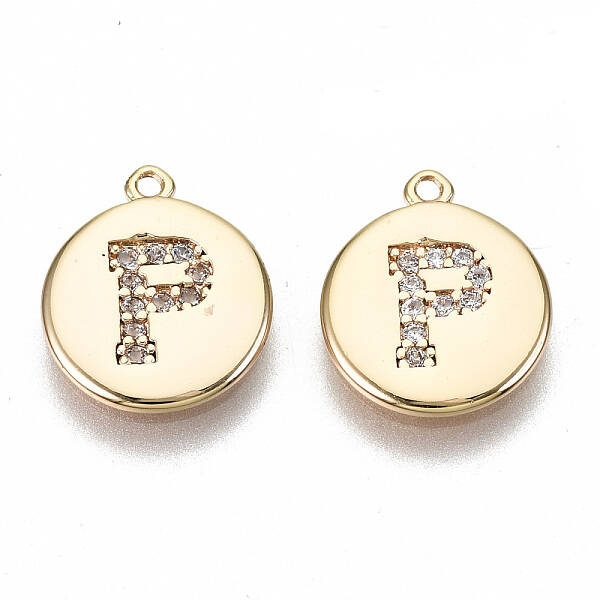 Brass Micro Pave Clear Cubic Zirconia Charms