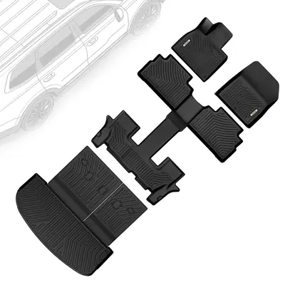 OEDRO Floor Mats Liner Set with Backrest for 2020-2025 Kia Telluride EX SX  Models 7 & 8 Seats, with 2nd Bucket Seats Without...