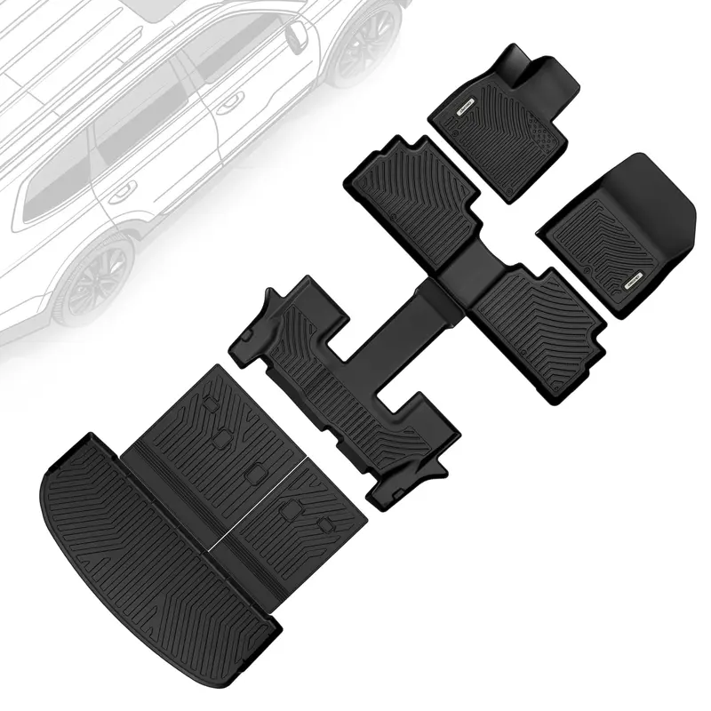 OEDRO Floor Mats Liner Set with Backrest for 2020-2025 Kia Telluride EX SX  Models 7 & 8 Seats, with 2nd Bucket Seats Without...