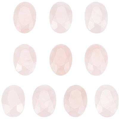 10Pcs Natural Rose Quartz Cabochons