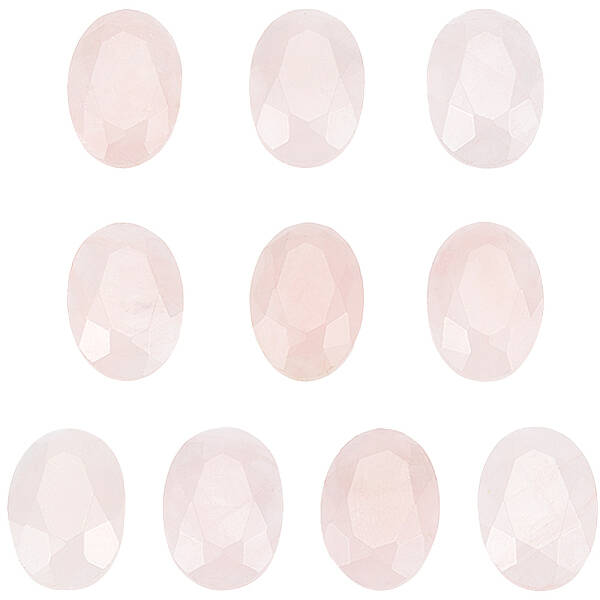 10Pcs Natural Rose Quartz Cabochons