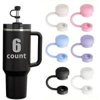 Reusable Straw Cover (1 Set), Silicone Straw Lid Protector, Straw Cap Cover for 30 & 40oz Tumbler Cups, Kitchen Accessories, ...