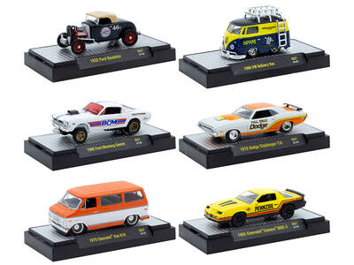 Auto-Thentics 6 piece Set Release 97 IN DISPLAY CASES Limited Edition 1/64 Diecast Model Cars by M2 Machines