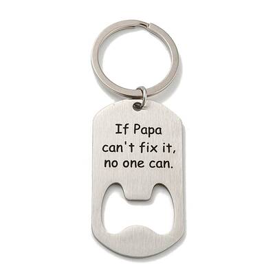 Father's Day Gift 201 Stainless Steel Oval with Word Bottle Opener Keychains