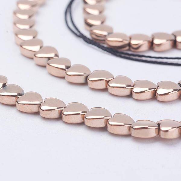 Electroplate Non-Magnetic Synthetic Hematite Beads Strands