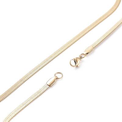 PVD Vacuum Plating 304 Stainless Steel Snake Chains Necklaces