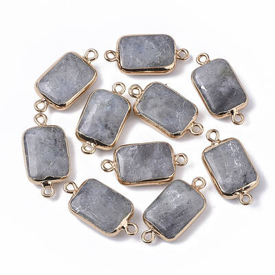 Edge Golden Plated Natural Labradorite Links connectors