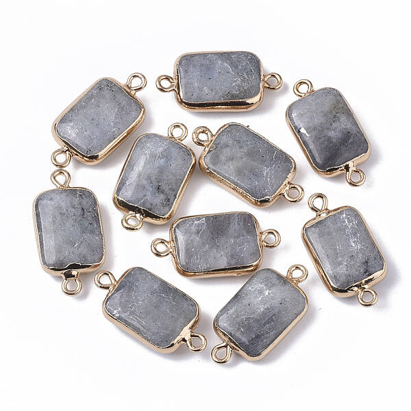 Edge Golden Plated Natural Labradorite Links connectors