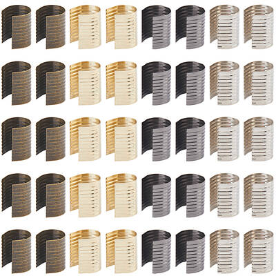 160Pcs 4 Colors Iron Fold Over Crimp Head Clips without Loop