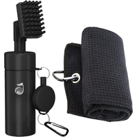 Club Cleaner Brush Combo with Attached Towel,  Water Brush with Spray Bottle Holds 5 Ounces,  Club Cleaning Kit with Cover & ...
