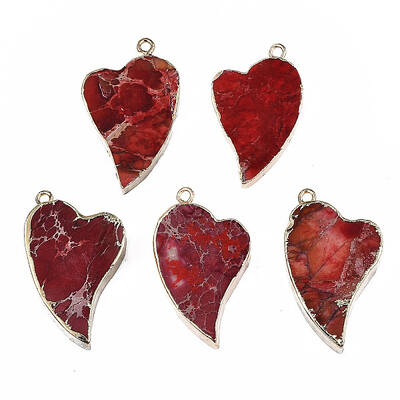 Electroplate Natural Regalite/Imperial Jasper/Sea Sediment Jasper Pendants