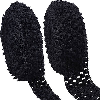 GORGECRAFT 2 RollsX 5.5 Yards Wide Elastic Crochet Headband Ribbon 1.2\
