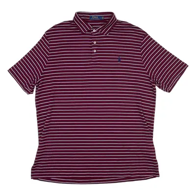 POLO RALPH LAUREN Mens Polo Shirt Maroon Striped L
