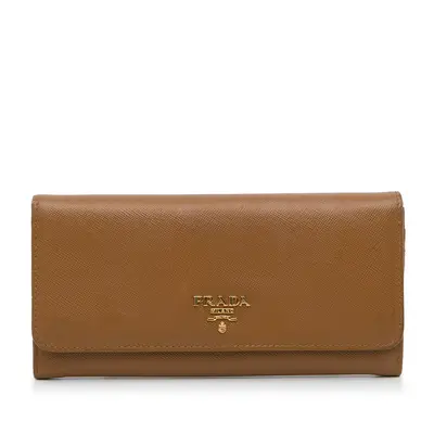 Pre-owned PRADA Leather x Calf small leather goods Prada\tSaffiano Leather Lux Continental Wallet