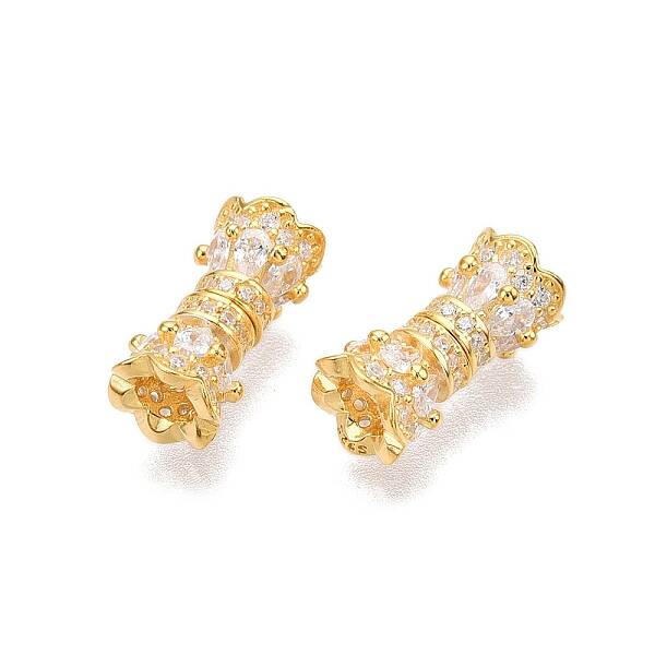 925 Sterling Silver Micro Pave Cubic Zirconia Screw Clasps