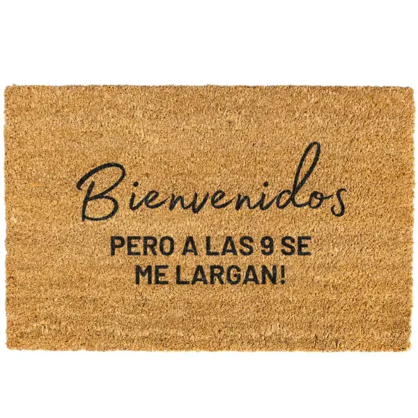 Bienvenidos pero a las 9 se largan doormat, Welcome Mat, Funny