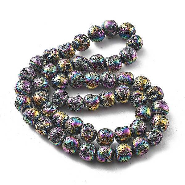 Electroplated Natural Lava Rock Beads Strands