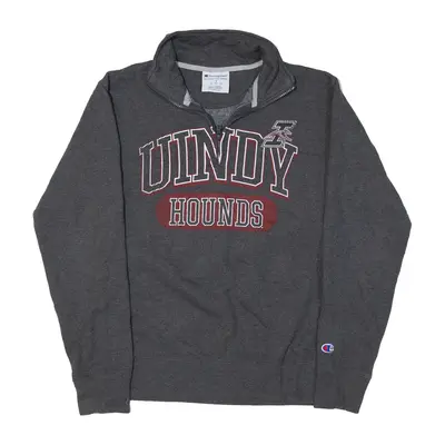 CHAMPION University Indianapolis Hounds USA Sweatshirt Grey 1/4 Zip Mens S