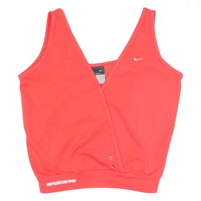 NIKE Studio 72 Womens Sports Vest Pink V-Neck Sleeveless M