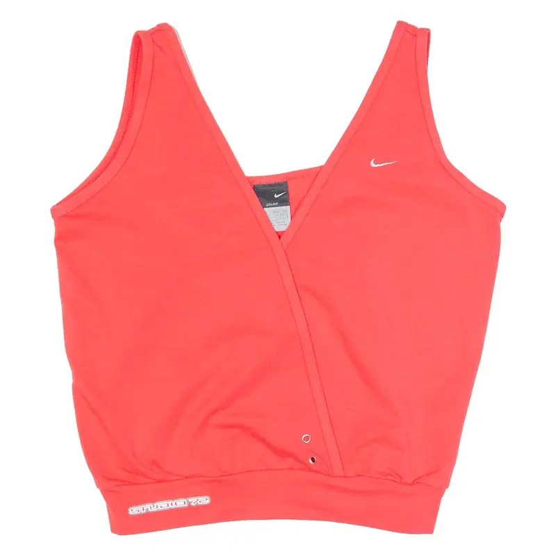 NIKE Studio 72 Womens Sports Vest Pink V-Neck Sleeveless M