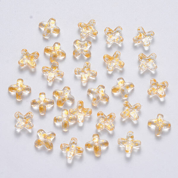 Transparent Spray Painted Glass Beads
