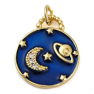 Brass Micro Pave Cubic Zirconia Pendants