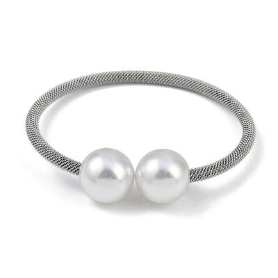 304 Stainless Steel & Plastic Round Bead Bangles