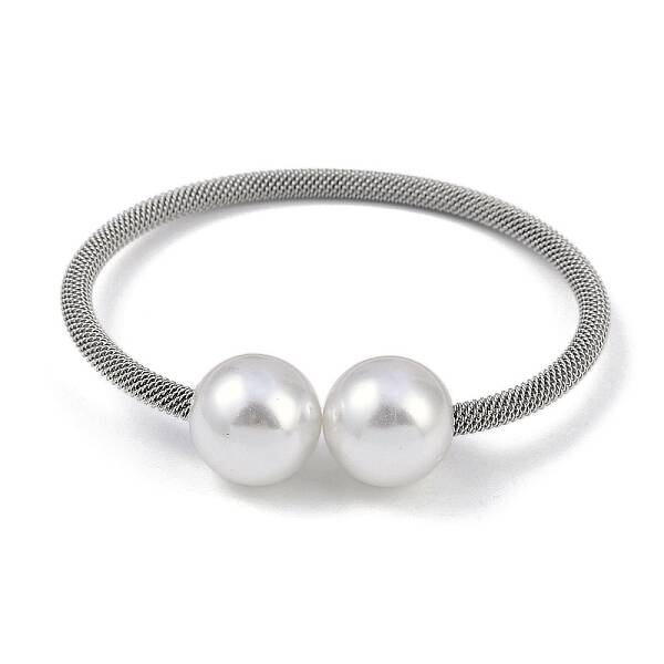 304 Stainless Steel & Plastic Round Bead Bangles