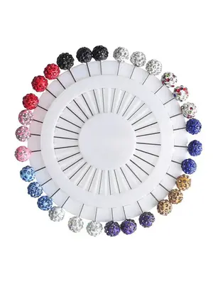 Women's Elegant Large Head Pins, Ladies Scarf Pin Clips, British Style Hat Fastening Needles, Long Needle Design, 1 Pack