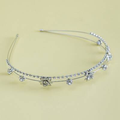 Metal Micro Pave Cubic Zirconia Hair Bands