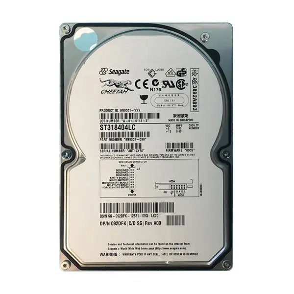 9N9001-099 Seagate 18.4GB Ultra-160 SCSI 10000 3.5-inch 4MB Hard Drive