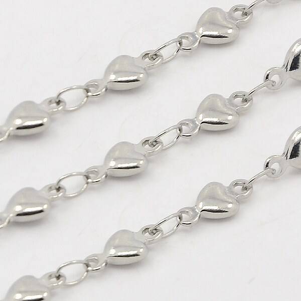 Tarnish Resistant 304 Stainless Steel Heart Chains